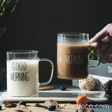 Glas Kaffeetassen breiter Mundglasbecher